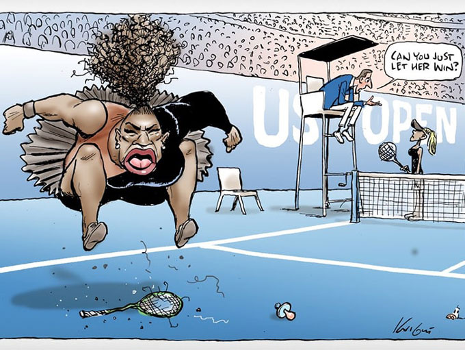 sports australian paper published serena cartoon call ups racism