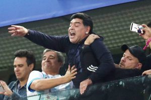 Diego Maradona treated by paramedics