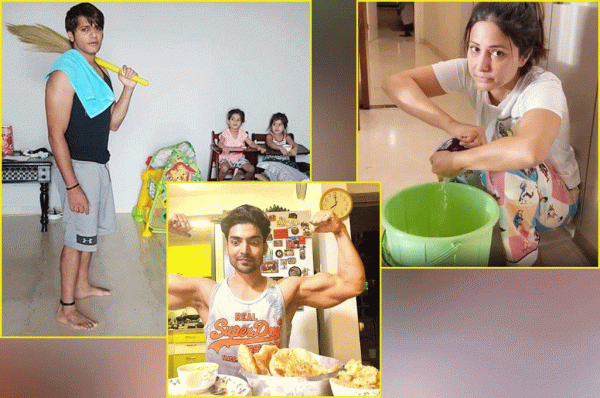#coronavirus: कोरोना के डर से घर में कैद हुए TV स्टार, कोई लगा रहा है झाड़ू तो कोई मार रहा है पोछा