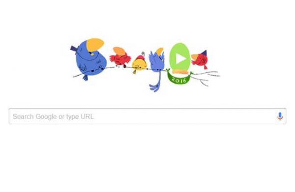 गूगल ने रंग-बिरंगे डूडल से किया नए साल का आगाज