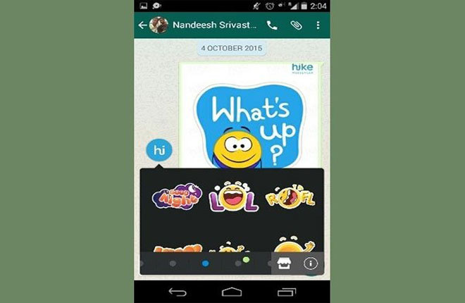 अब व्‍हाट्सएप पर भेजें हाईक स्‍टीकर्स