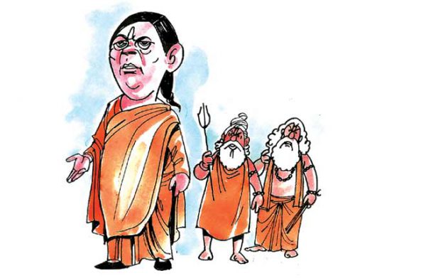 साध्वी का उखड़ा मूड
